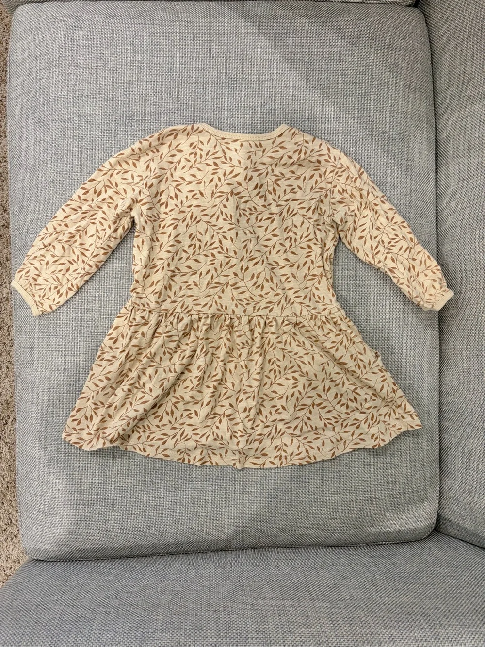 Rylee + Cru Vines Button Up Dress, Wheat, 2-3Y